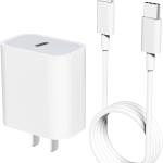 Apple 20W Power Adapter and  USB-C to C Threaded Cable for iPhone iPad - Authentic