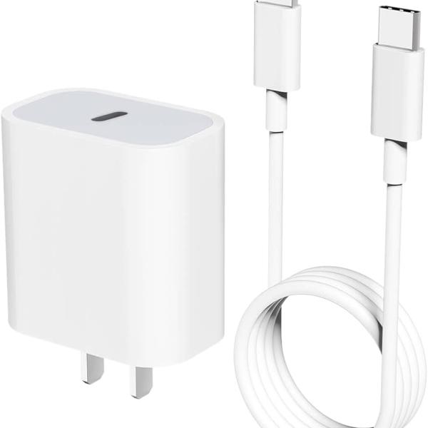 Apple 20W Power Adapter and  USB-C to C Threaded Cable for iPhone iPad - Authentic