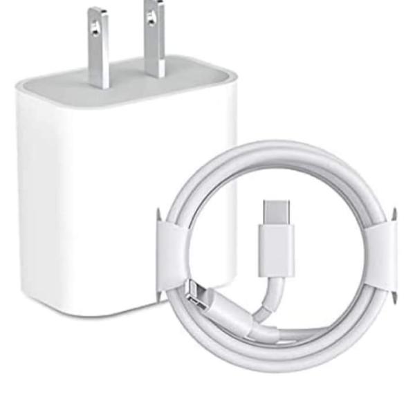 Apple 20W Power Adapter and  USB-C to C Threaded Cable for iPhone iPad - Authentic