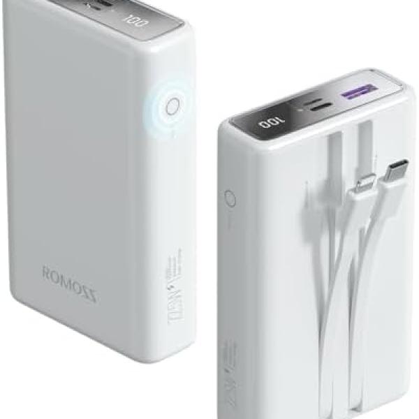 Romoss PowerBank with built-in cables   22.5w  20000mAh