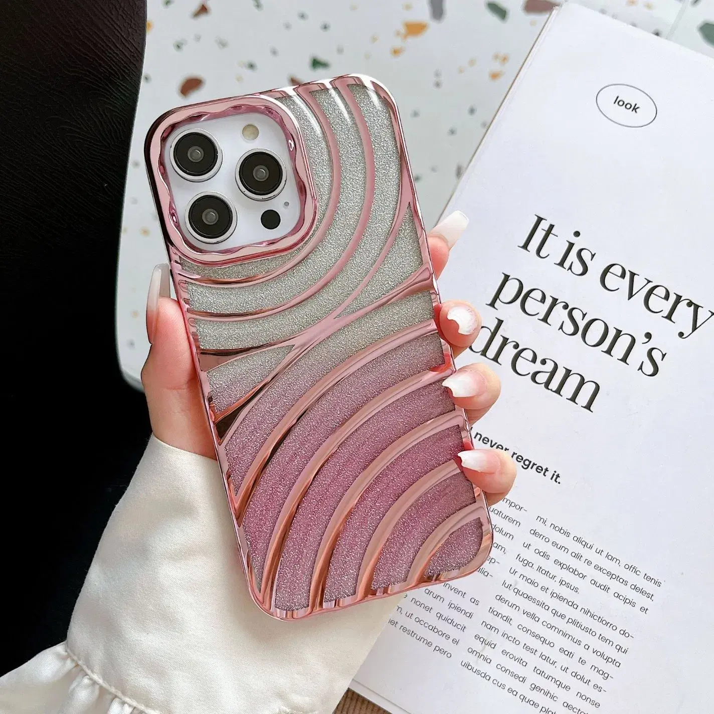 Gradient Glitter Electroplate Phone Case For iPhone