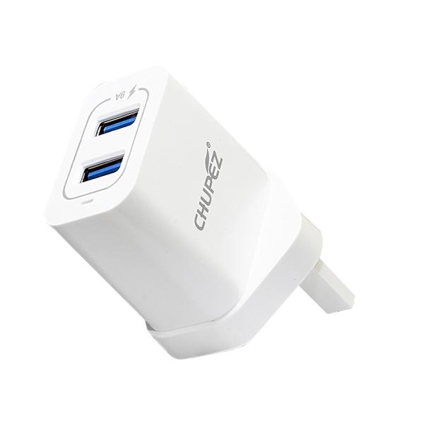 Chupez Quality 2 USB Port Phone Charger For Android Phones ( Prime Charger) White