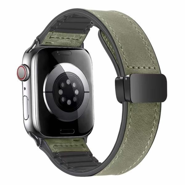 Leather Magnetic Silicone Strap For Apple Watch