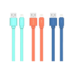 Oraimo Candy Cable Lightning - USB -C - Micro USB Fast Charging Flat Cable