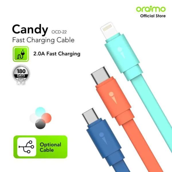 Oraimo Candy Cable Lightning - USB -C - Micro USB Fast Charging Flat Cable