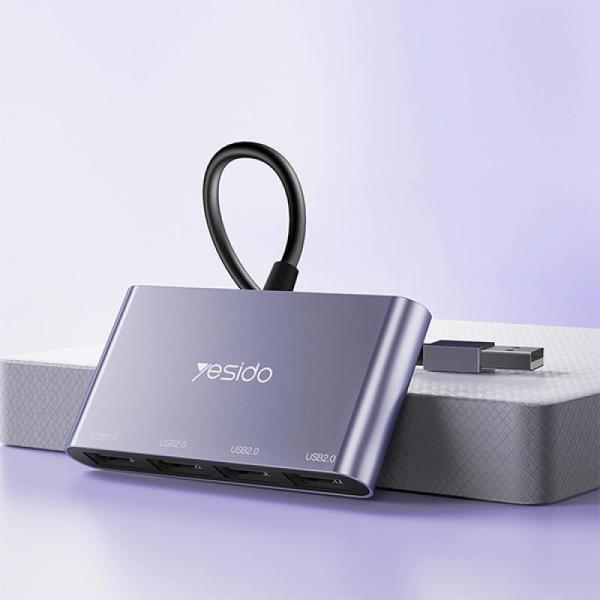 Yesido Type-C to USB 2.0 High Speed Hub Splitter  Silver