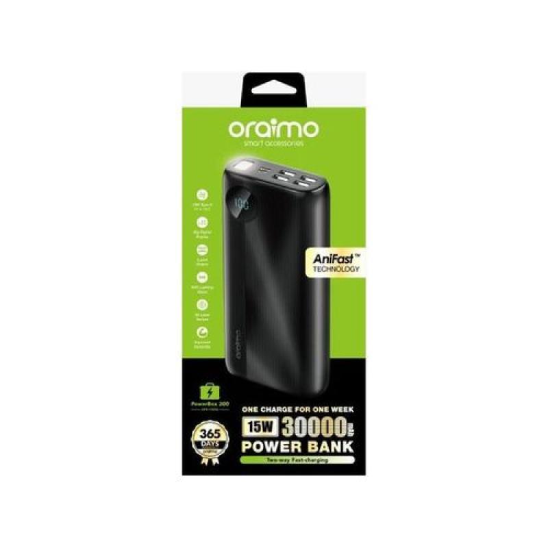 Oraimo - PowerBox 300 30000mah Superior Quality Two Way Ultra Fast Charging Power Bank Black