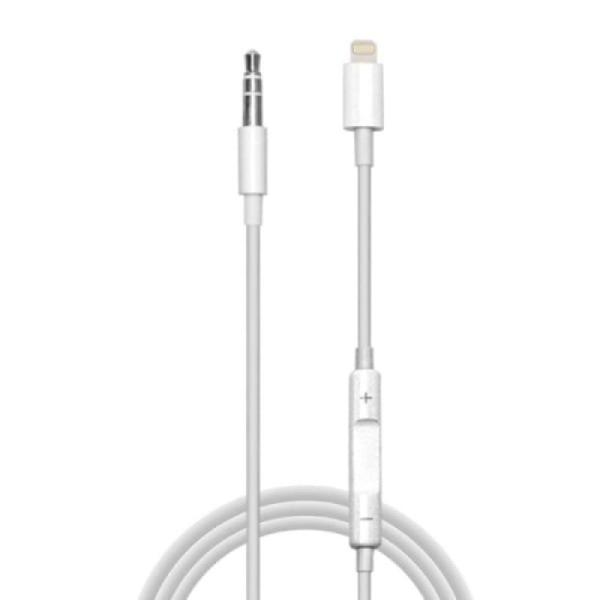 Lightning To 3.5mm Aux Audio Wire Control Cable White