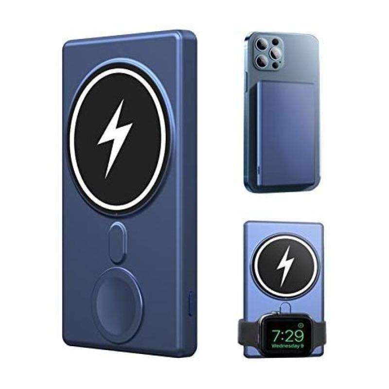 3 In 1 Magnetic Wireless Charging Power Bank - black