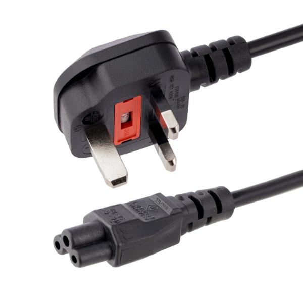 UK Plug Power Cable For Laptop - Black - (3 Pin) - Uk Used.