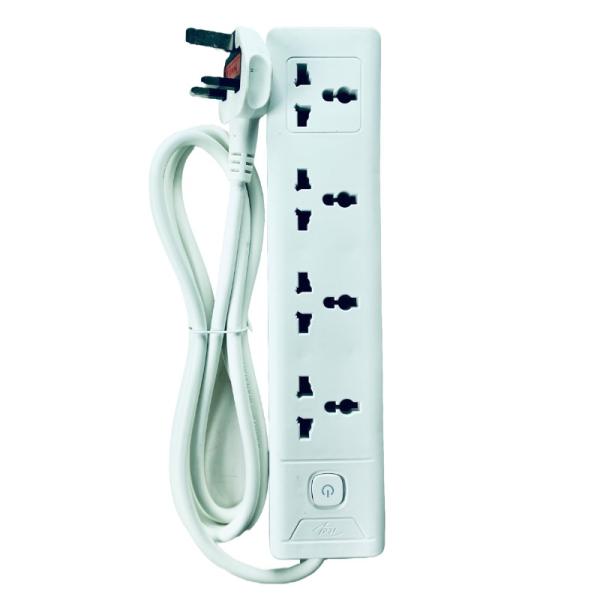 itel 4 Sockets 3m Cord Power Strip Extension Box White