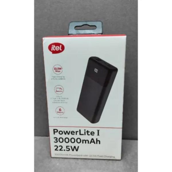 Itel  PowerLite Power Bank  30,000mAh Black 22.5W