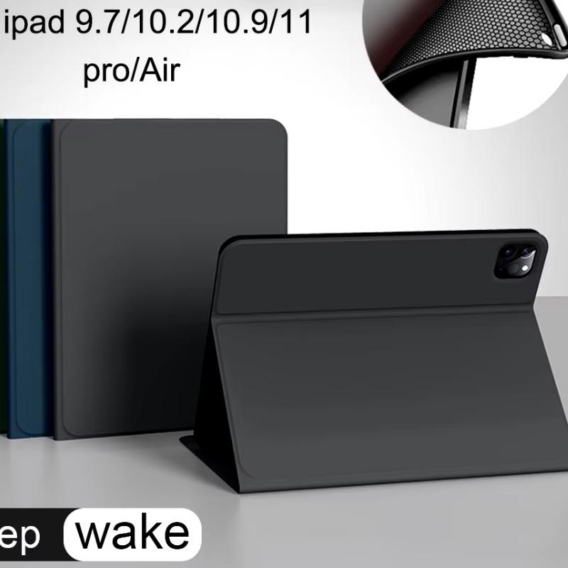 Smart Sleep wake Case for iPad 10.9 Skin friendly fabric protect cover adjustable stand Black