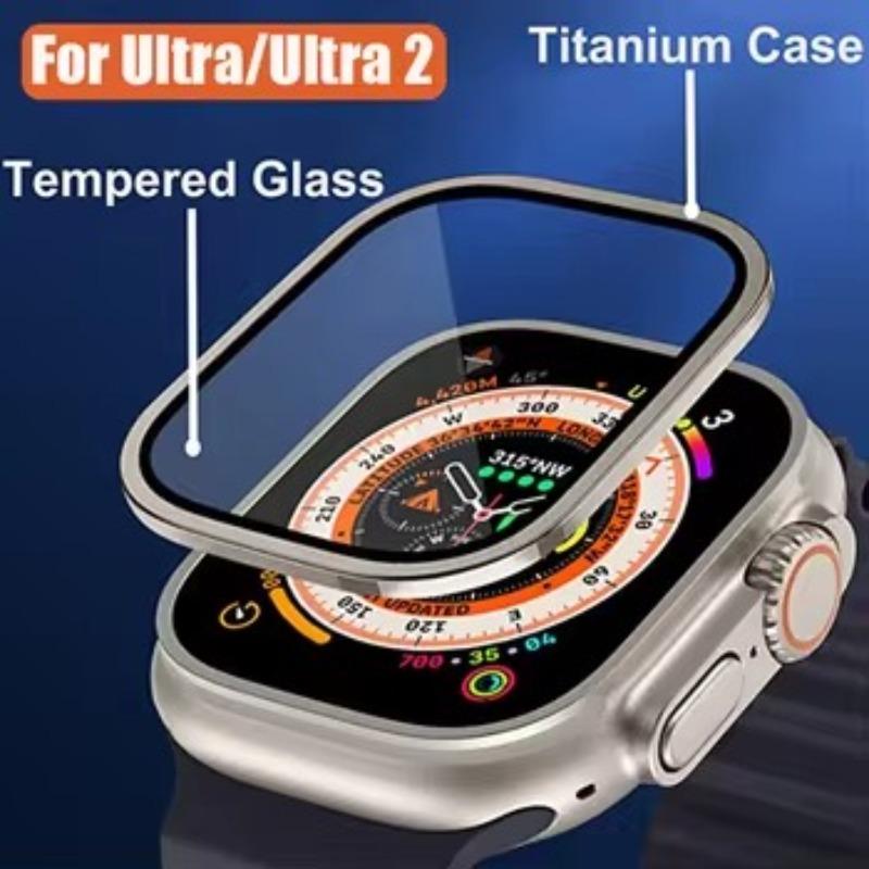 Tempered Glass for Apple Watch Ultra - 49mm - Screen Protector - with Metal Frame