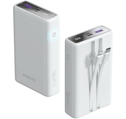 Romoss PowerBank with built-in cables   22.5w  20000mAh