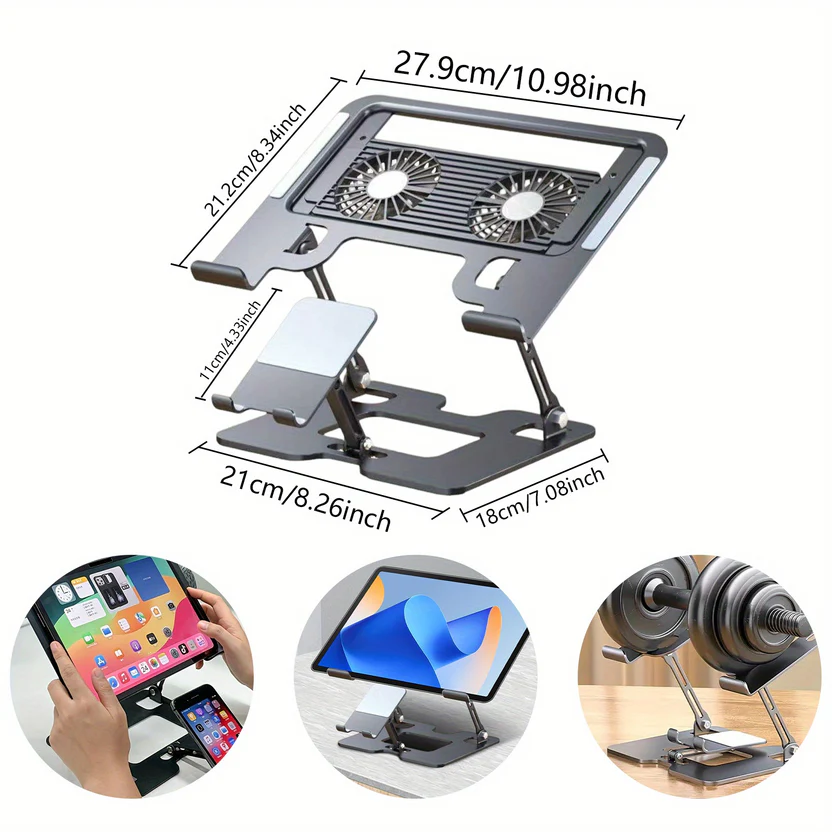 CarbonFlex 2-in-1 laptop Stand with Active Cooling