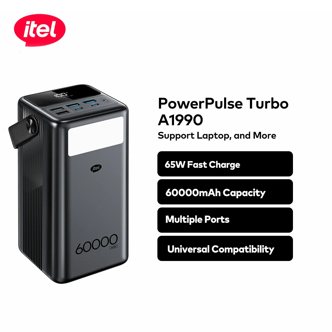 Itel Powerpulse Turbo 60,000mah 65W Powerbank