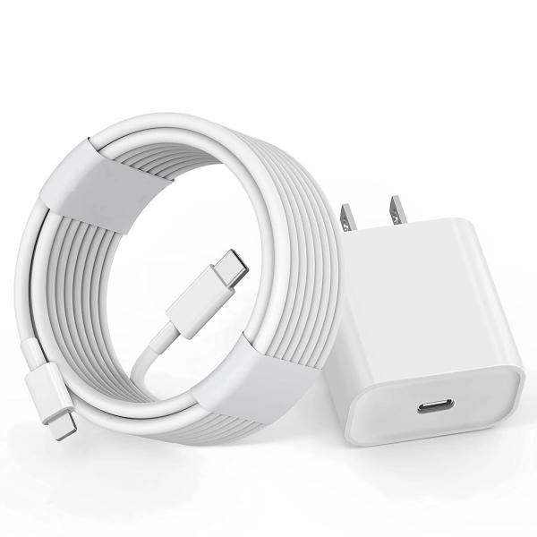 Apple 20W Power Adapter and  USB-C to C Threaded Cable for iPhone iPad - Authentic