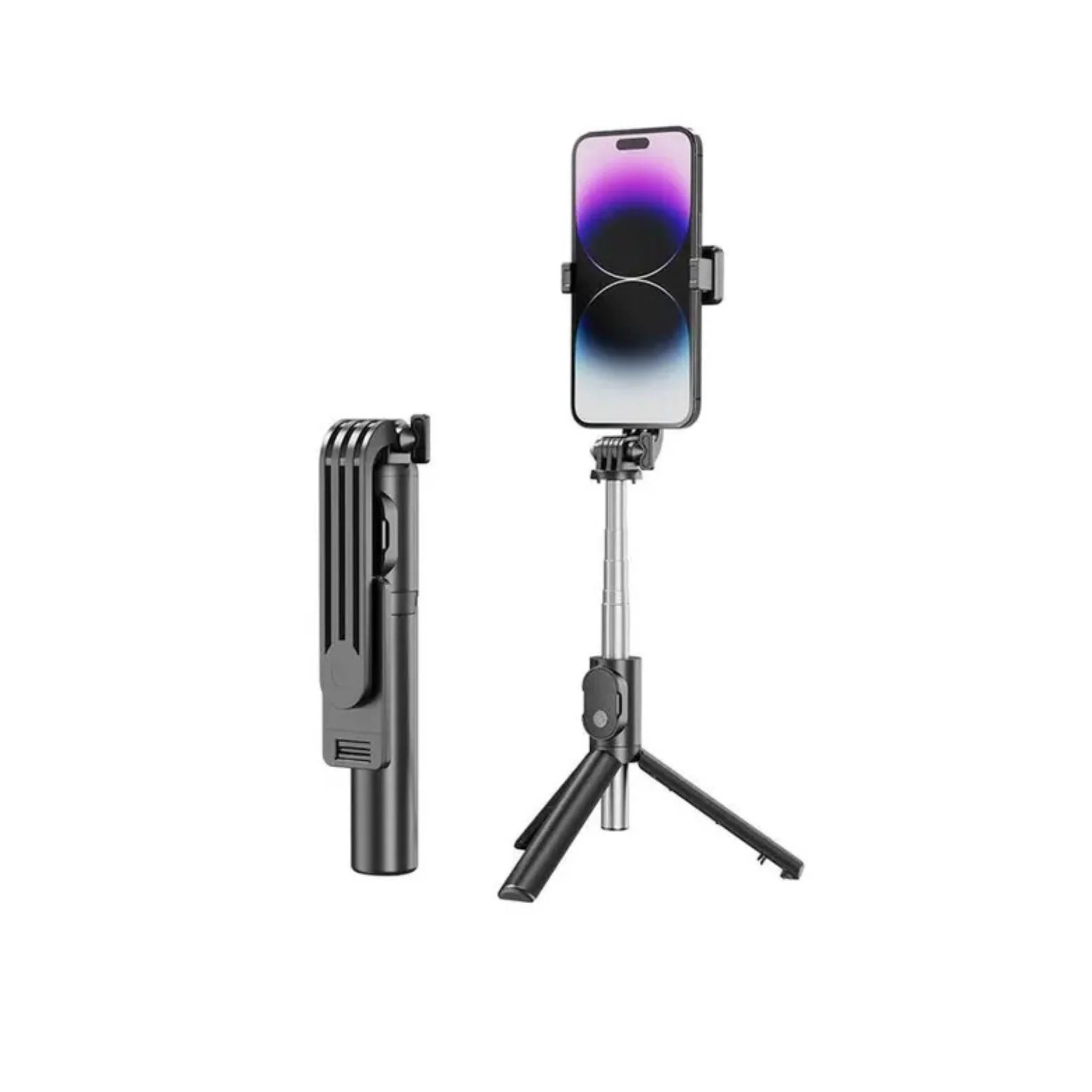 Green Lion Tripod Selfie Stick with Bluetooth Remote, 360° Rotation – Black